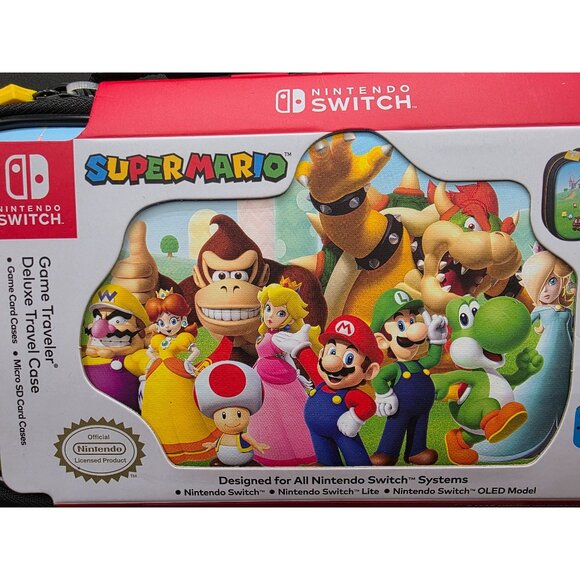 Nintendo Switch Super Mario Deluxe Travel Case With Game & SD Card Slots - Picture 2 of 7